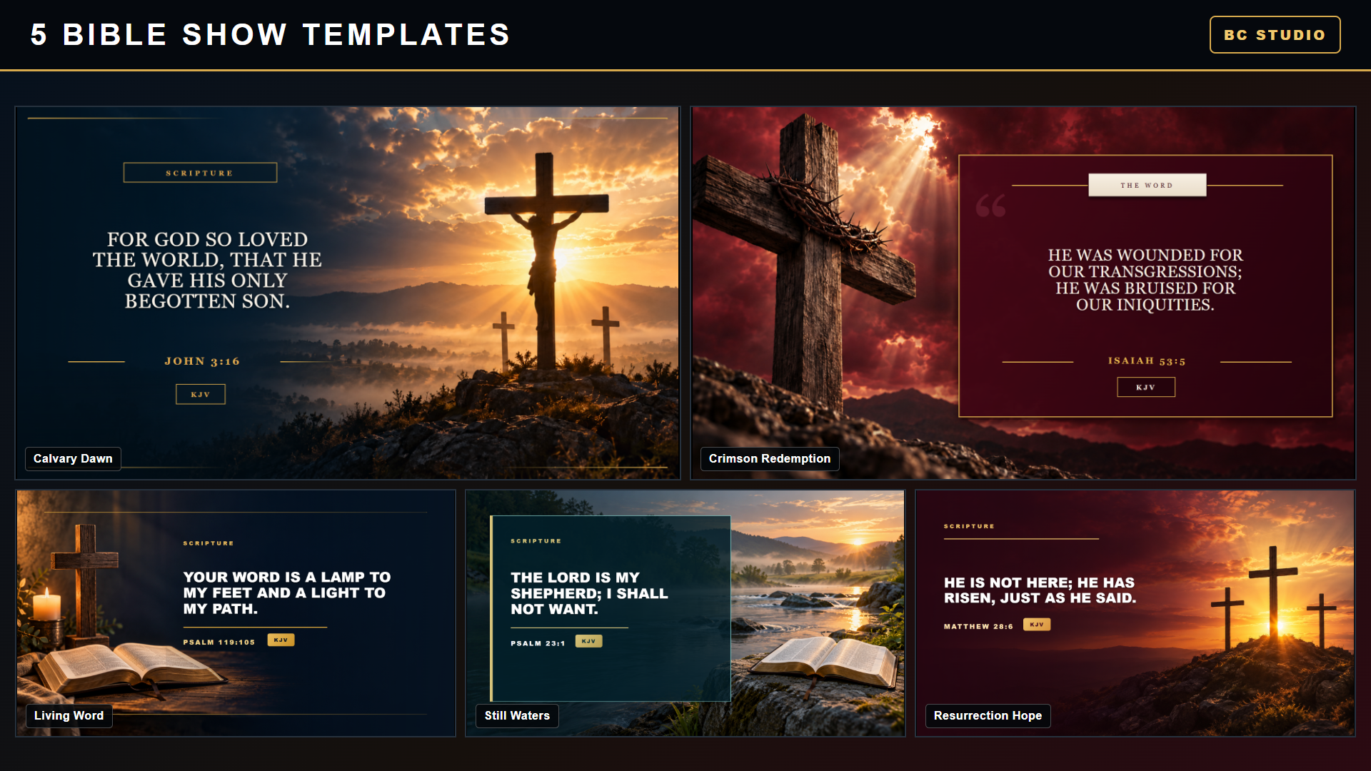 5 Bible Show Templates preview